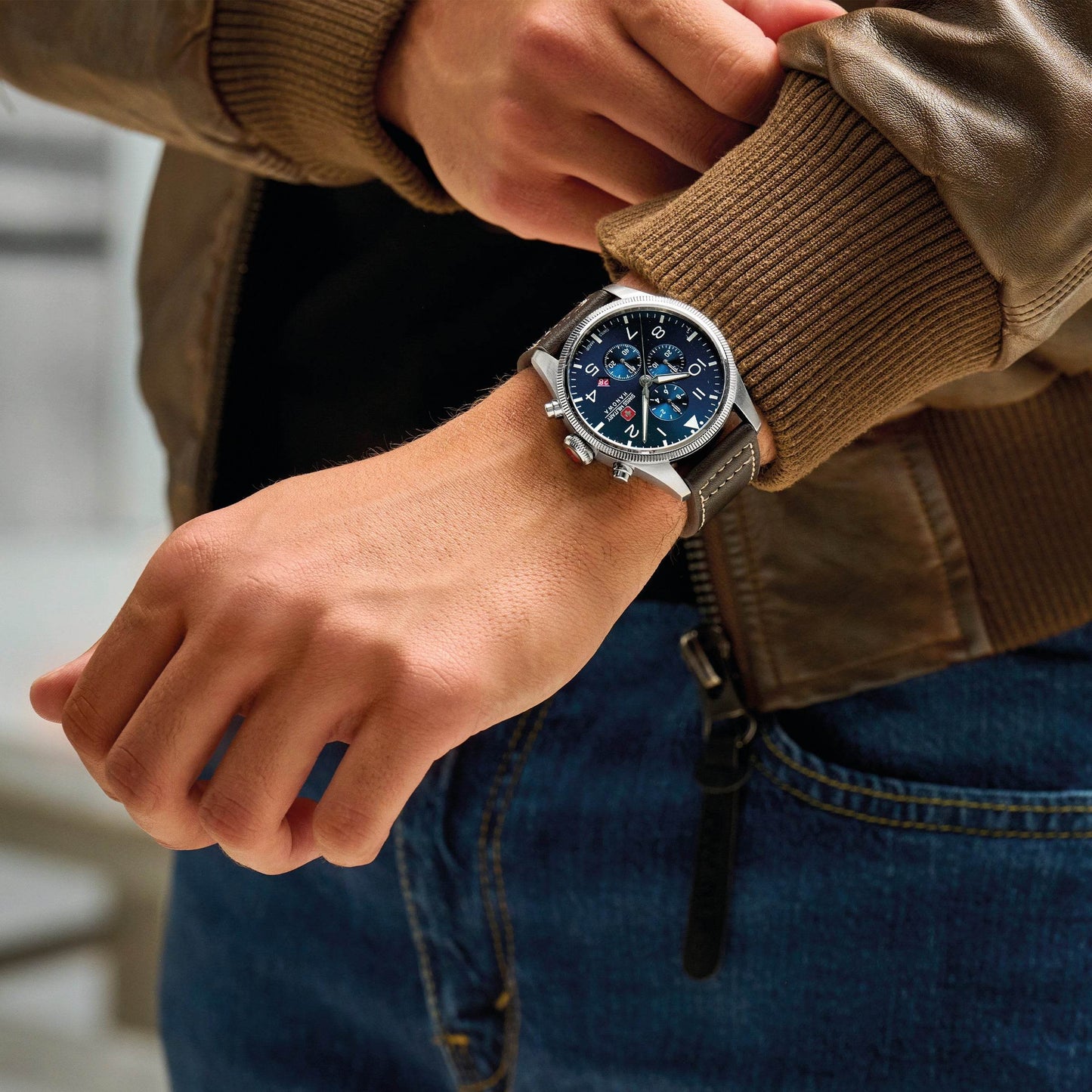 THUNDERBOLT CHRONO - Blue/Brown - SwissAtelier