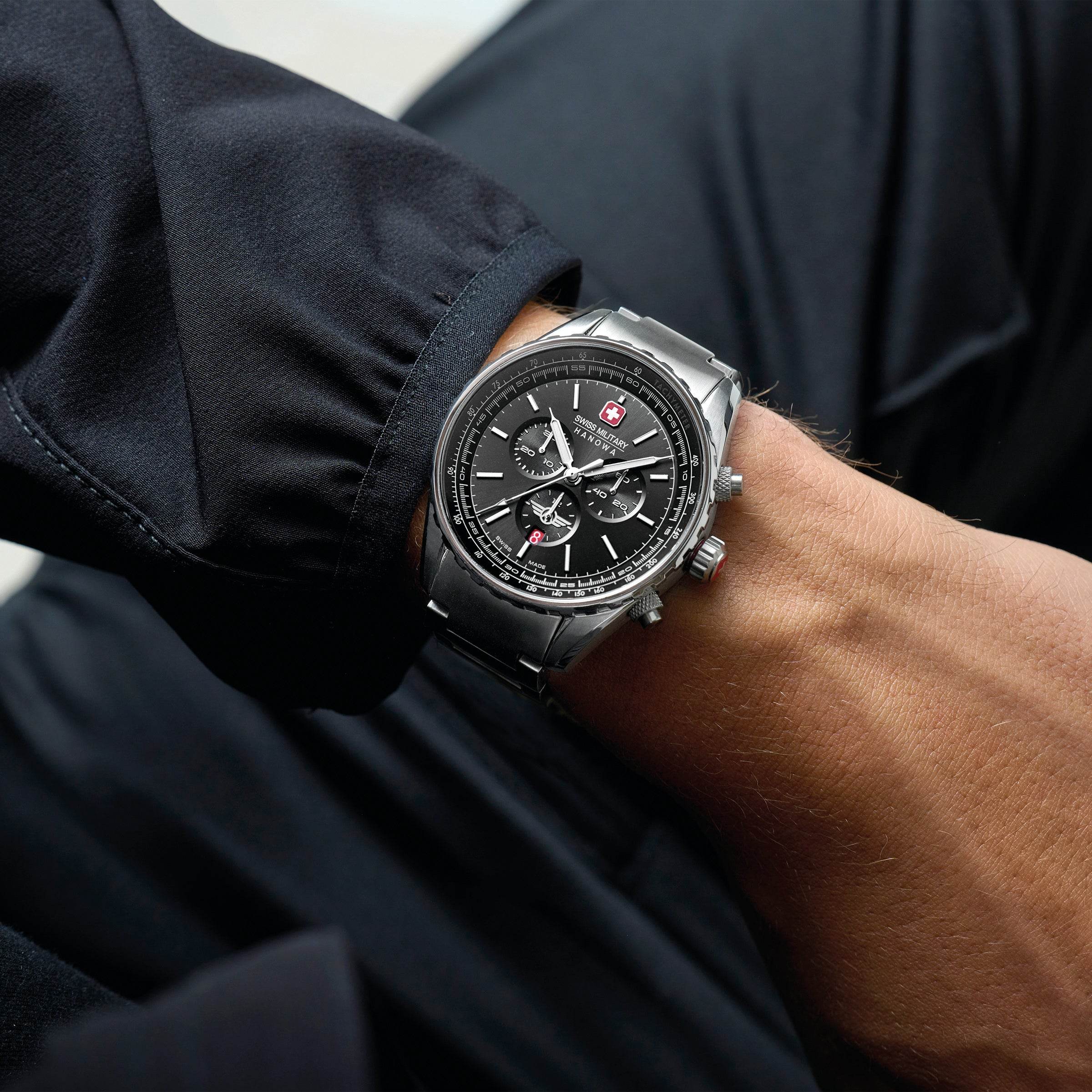 AFTERBURN CHRONO - Black/Silver - SwissAtelier