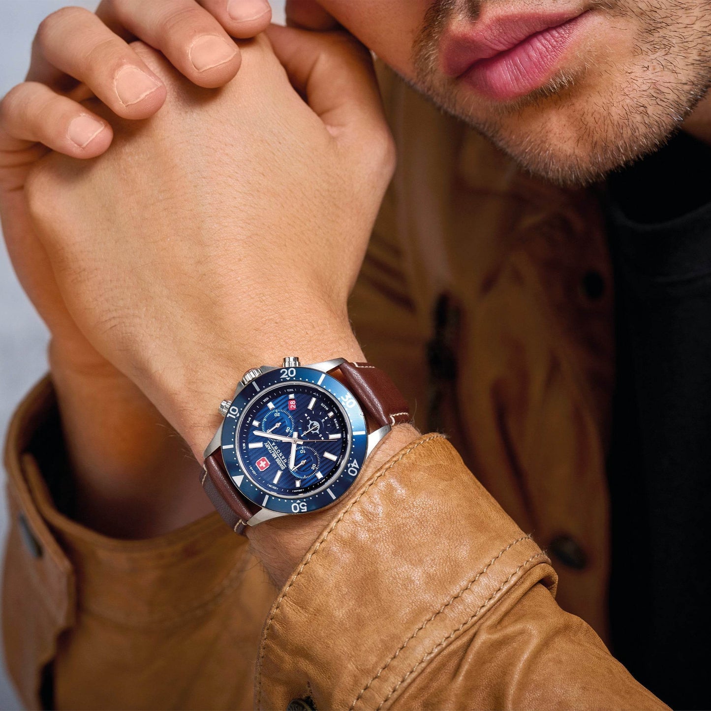 FLAGSHIP X CHRONO - Blue/Brown - SwissAtelier