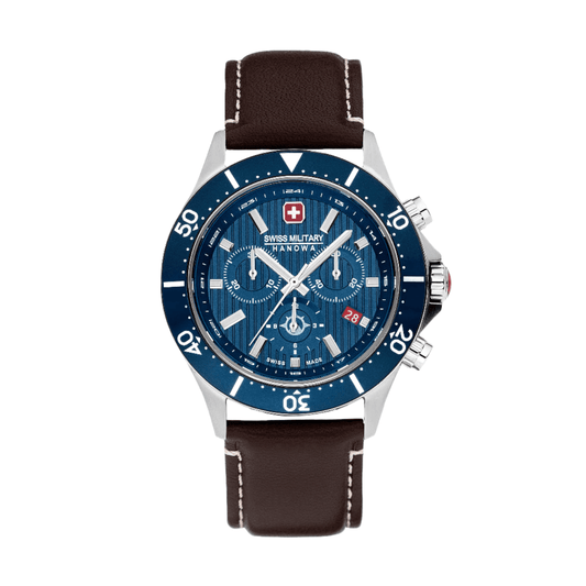 FLAGSHIP X CHRONO - Blue/Brown - SwissAtelier