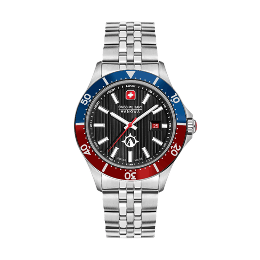 FLAGSHIP X - Silver blue/Red - SwissAtelier