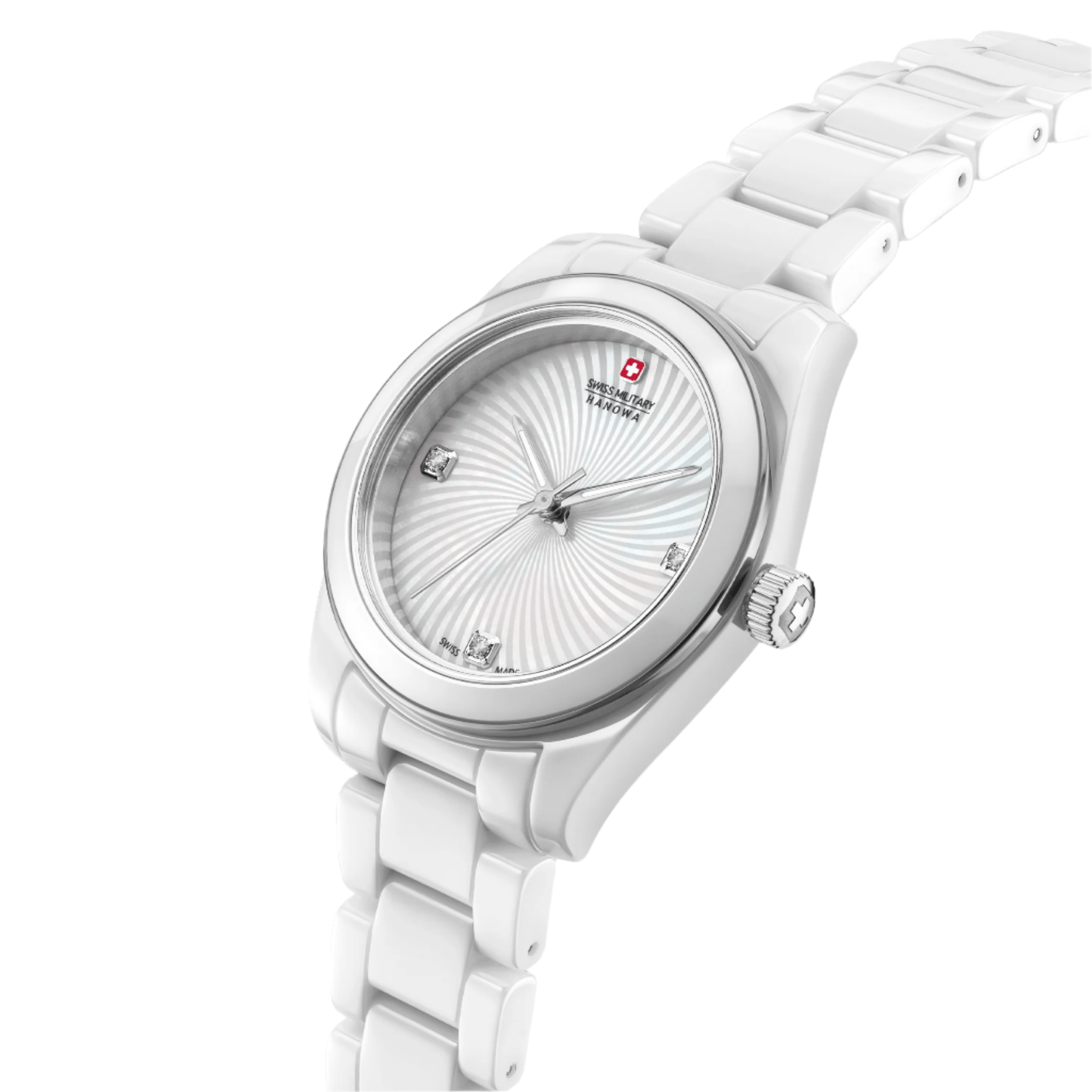 SWISS RECRUIT LADY CERAMIC - White/Silver - SwissAtelier