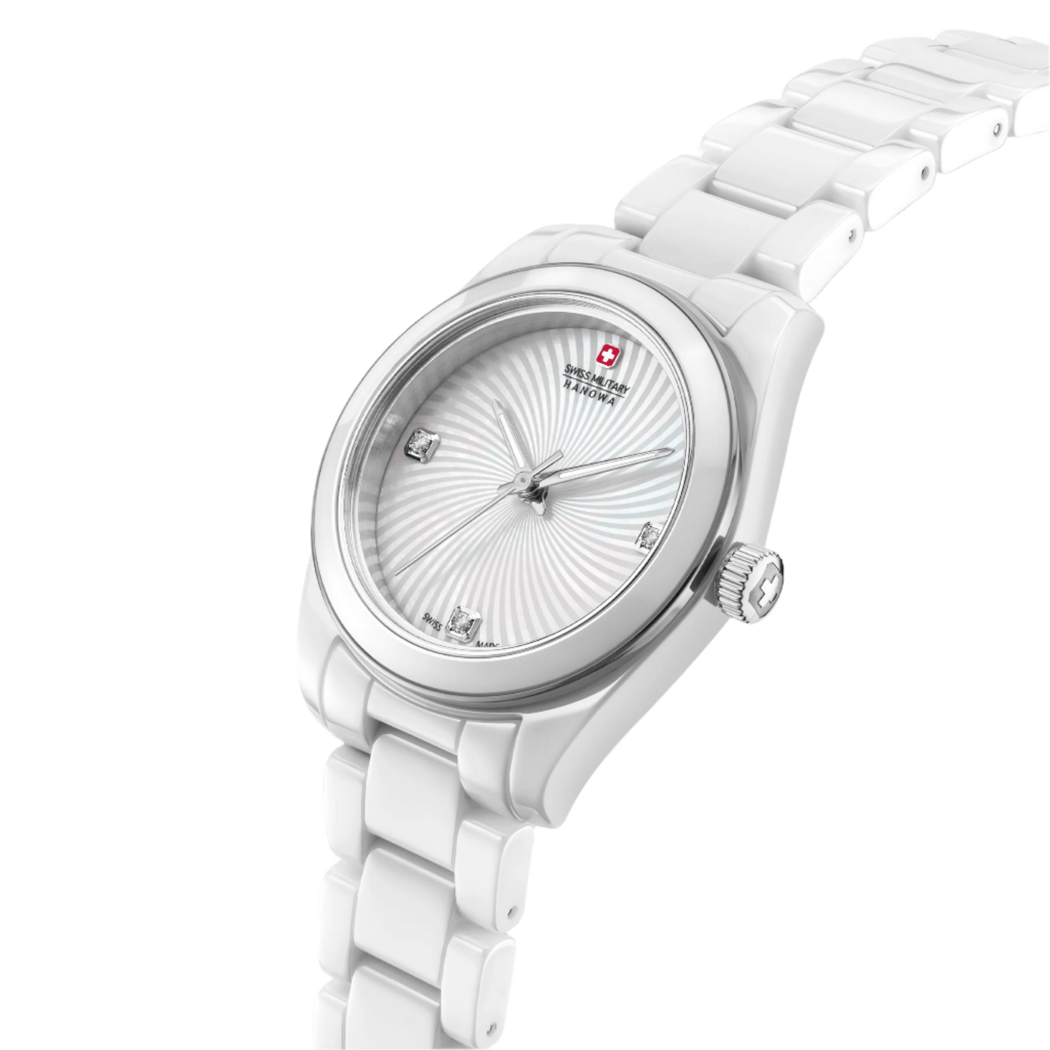 SWISS RECRUIT LADY CERAMIC - White/Silver - SwissAtelier