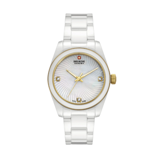 SWISS RECRUIT LADY CERAMIC - White/Gold - SwissAtelier