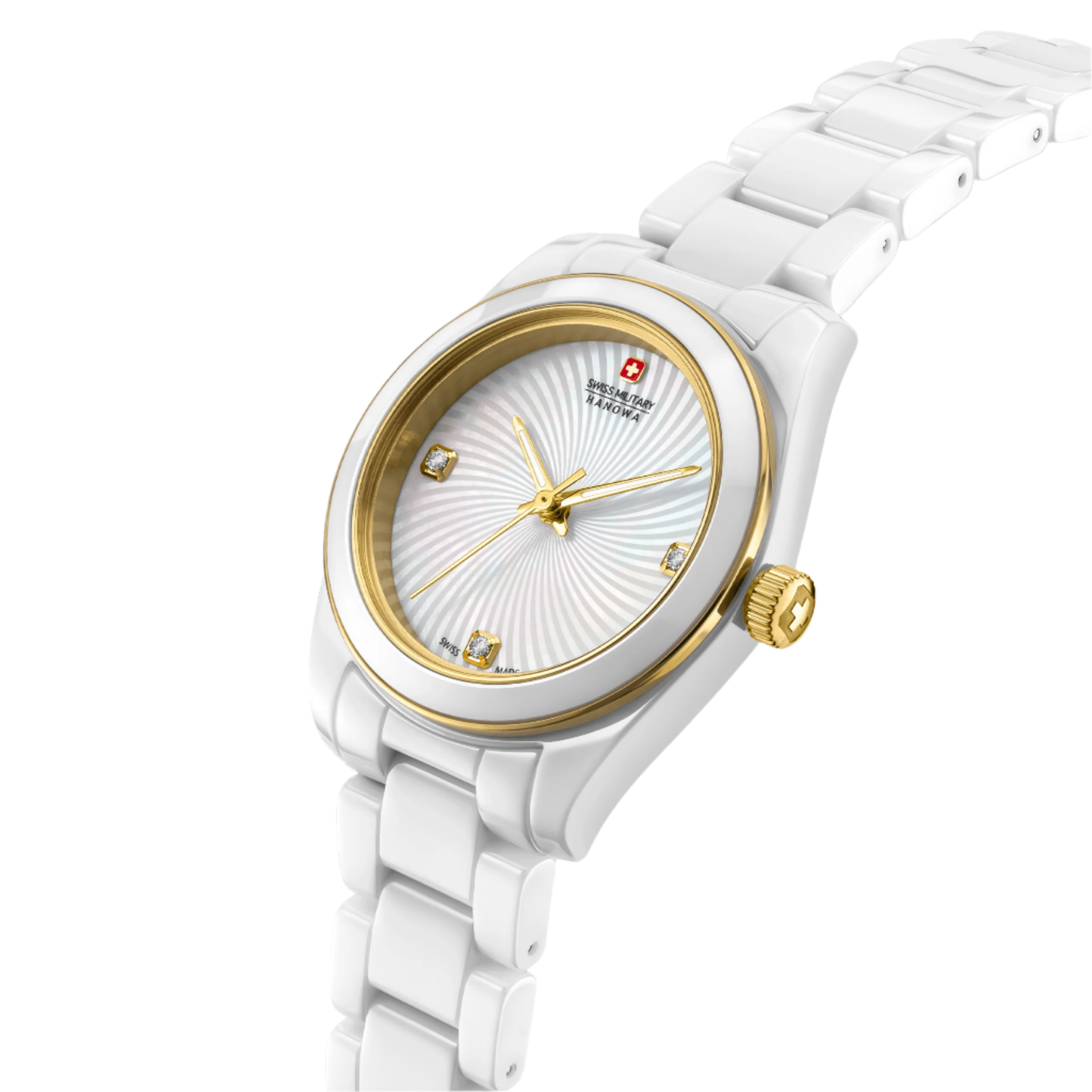 SWISS RECRUIT LADY CERAMIC - White/Gold - SwissAtelier